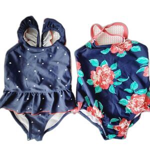 LOT OF 2 Carter’s baby girls one-piece bathing suit size 24 M